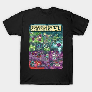 Adulting Level 41 Completed Birthday Gamer T-Shirt